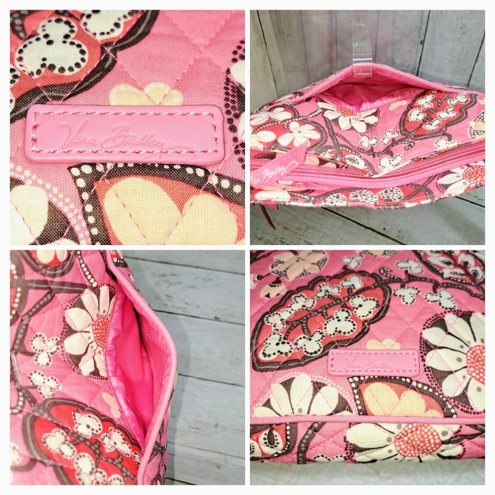Vera Bradley M/Lrg 12"t Pink Floral Hipster ZipTop MultiPocket Crossbody Retired - Picture 6 of 12